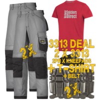 Snickers 3313 x2 Trousers Plus T-Shirt, Belt & Kneepads